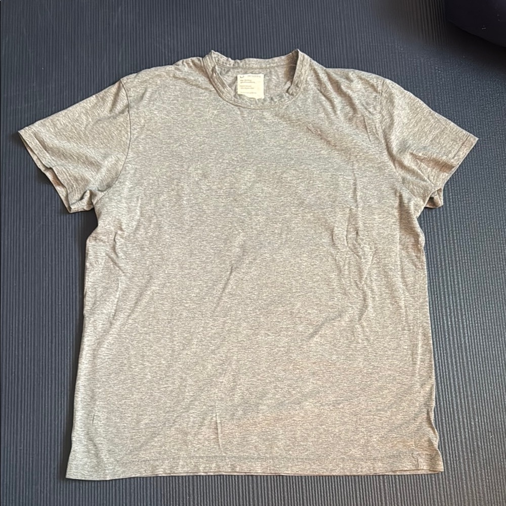 For Days Heather Gray Crew Neck Short Sleeve Tee, Organic Cotton, Medium, EC